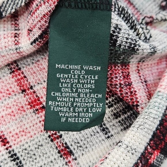 Lauren Ralph Lauren Women's Sweater Medium Red Black Cowl Neck Holiday Plaid EUC - Picture 4 of 14